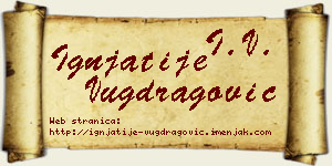 Ignjatije Vugdragović vizit kartica